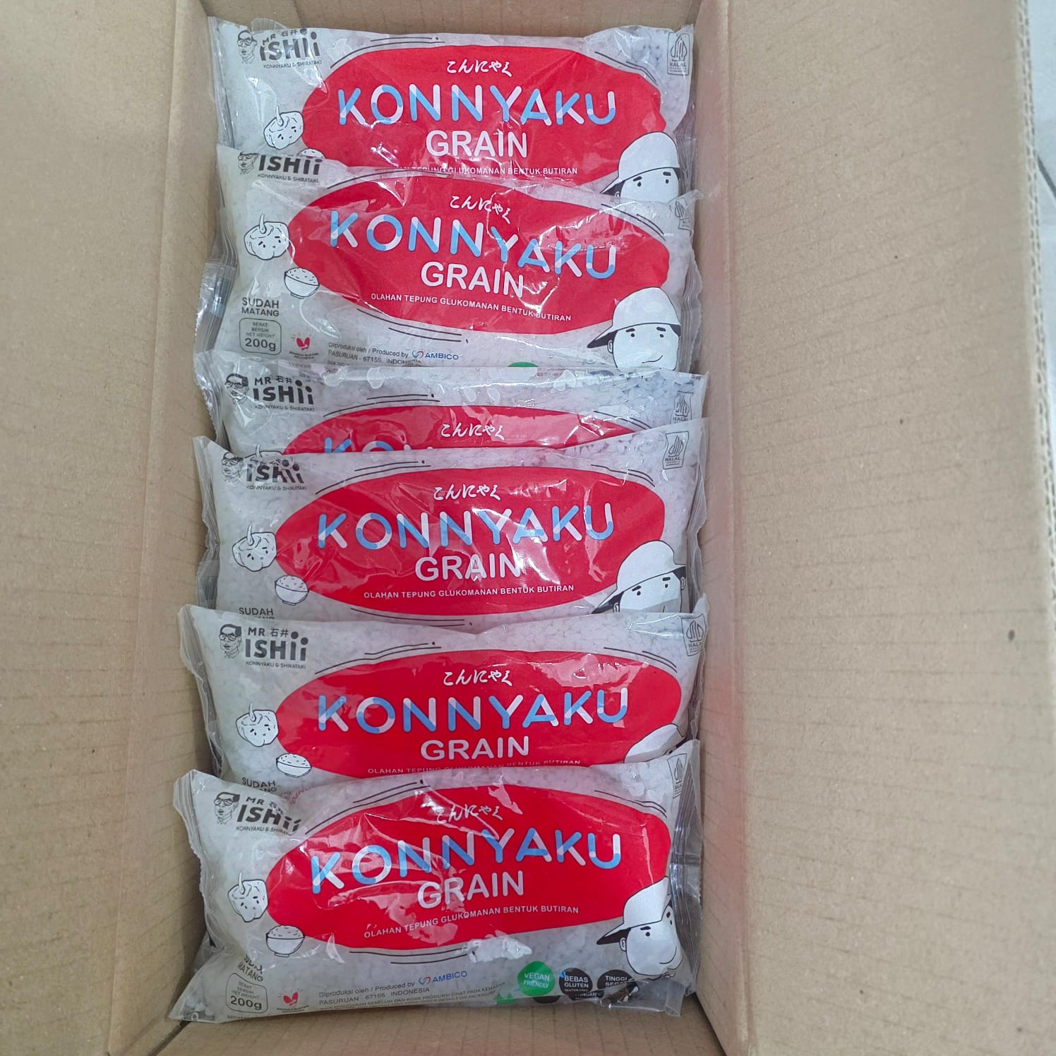 Nasi Shirataki Matang ( Wet Konnyaku Grain Tsubu ) Ketogenic Diet Keto 1 Dus 24 x 200 gr