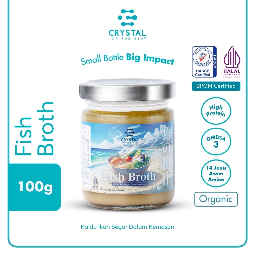 Crystal of The Sea | Fish Broth (100gr) / Kaldu Ikan dalam kemasan / Kaldu MPASI Natural / Kaldu Non MSG Sehat
