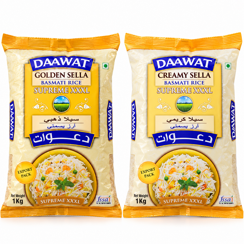 Daawat Beras Basmati Golden Sella (5kg) Basmati Rice Supreme Extra Long Grains
