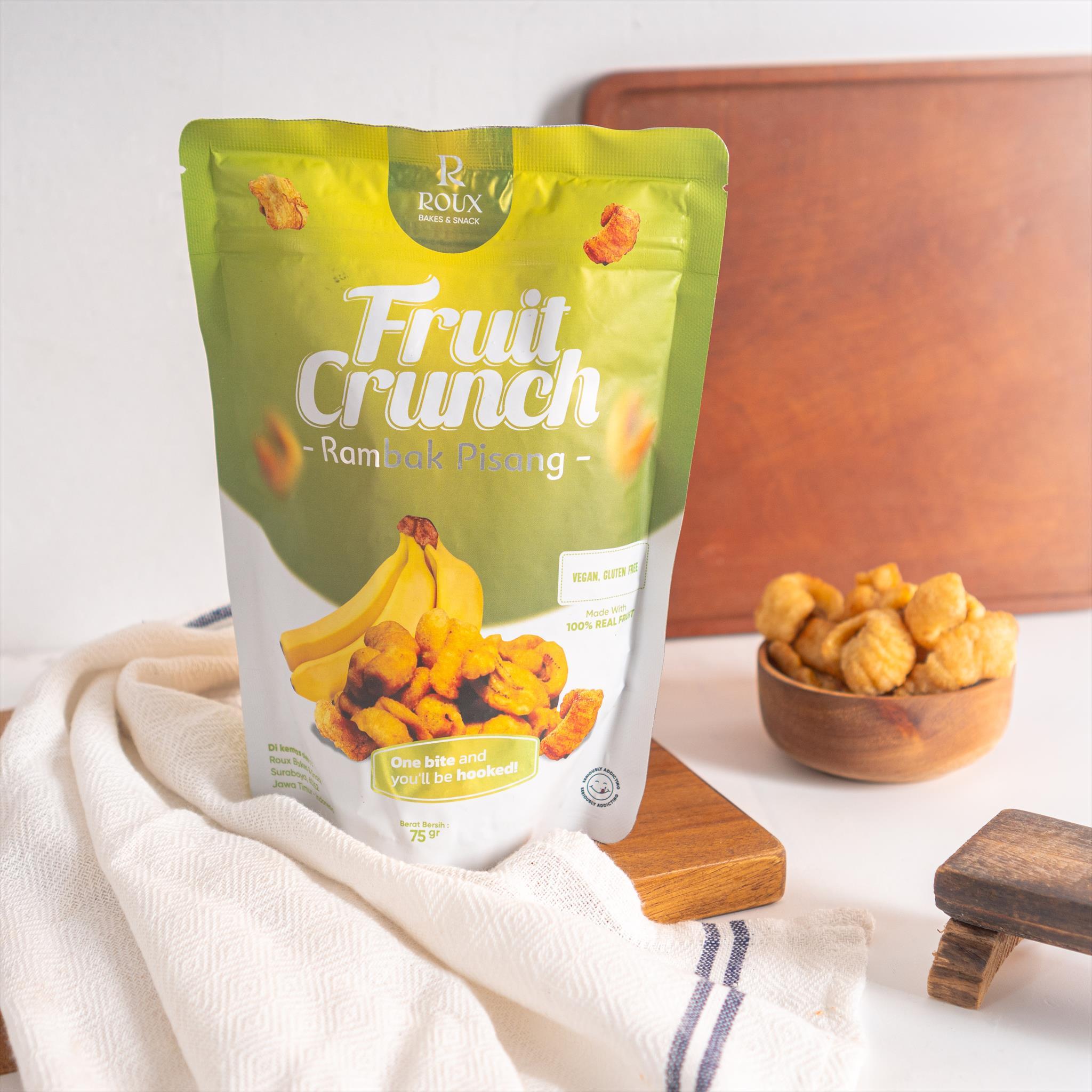 Fruit Crunch Keripik Pisang 75 Gr ( Rambak Pisang Kripik Banana Chips )