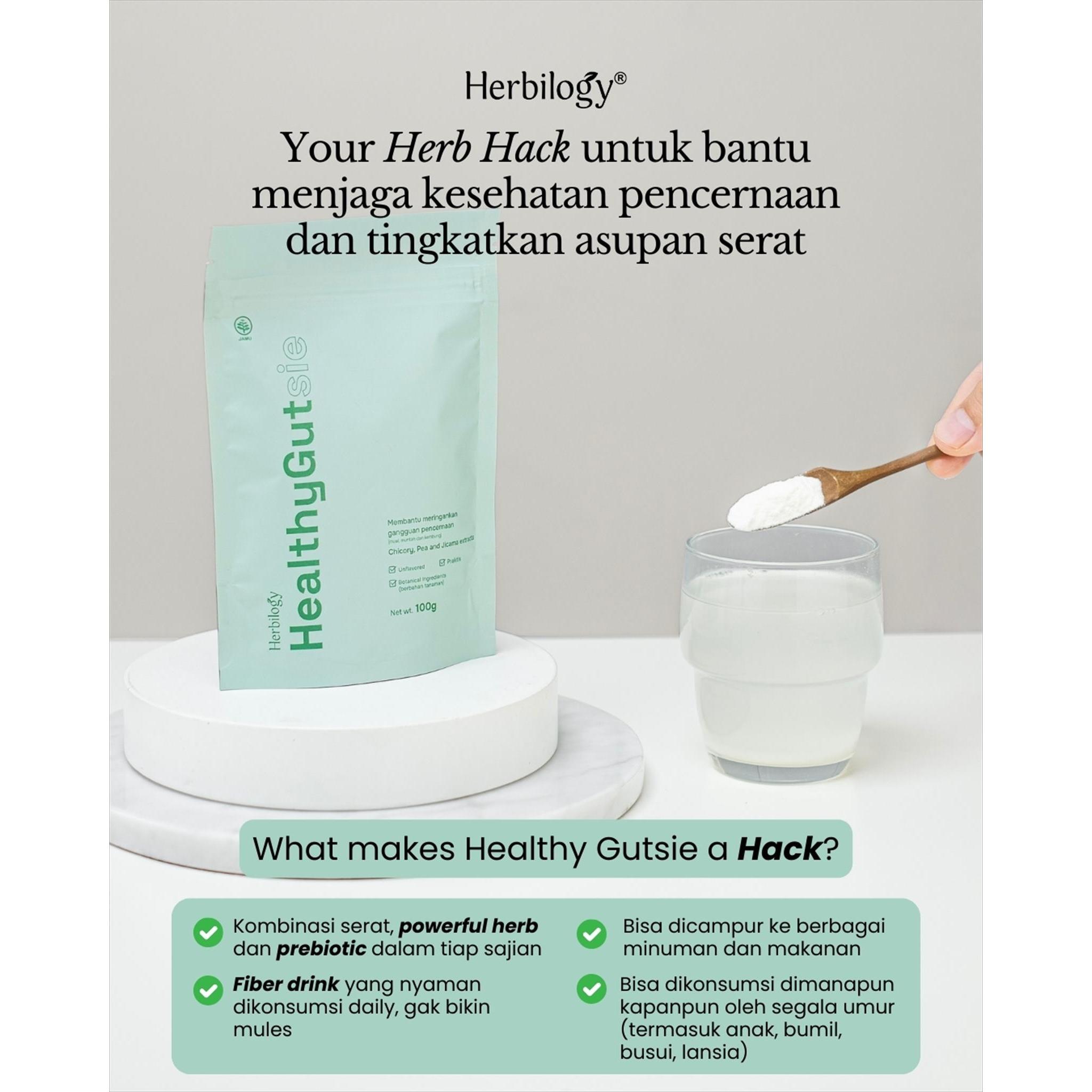 Herbilogy Healthy Gutsie 100g ( Fiber Drink, Inulin & Prebiotic )