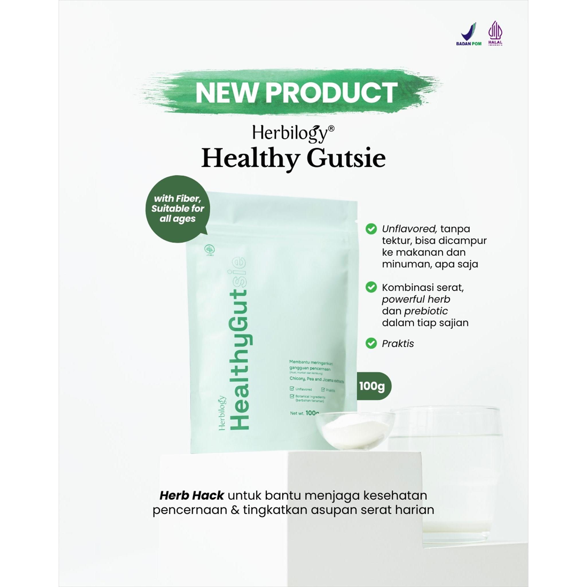 Herbilogy Healthy Gutsie 100g ( Fiber Drink, Inulin & Prebiotic )
