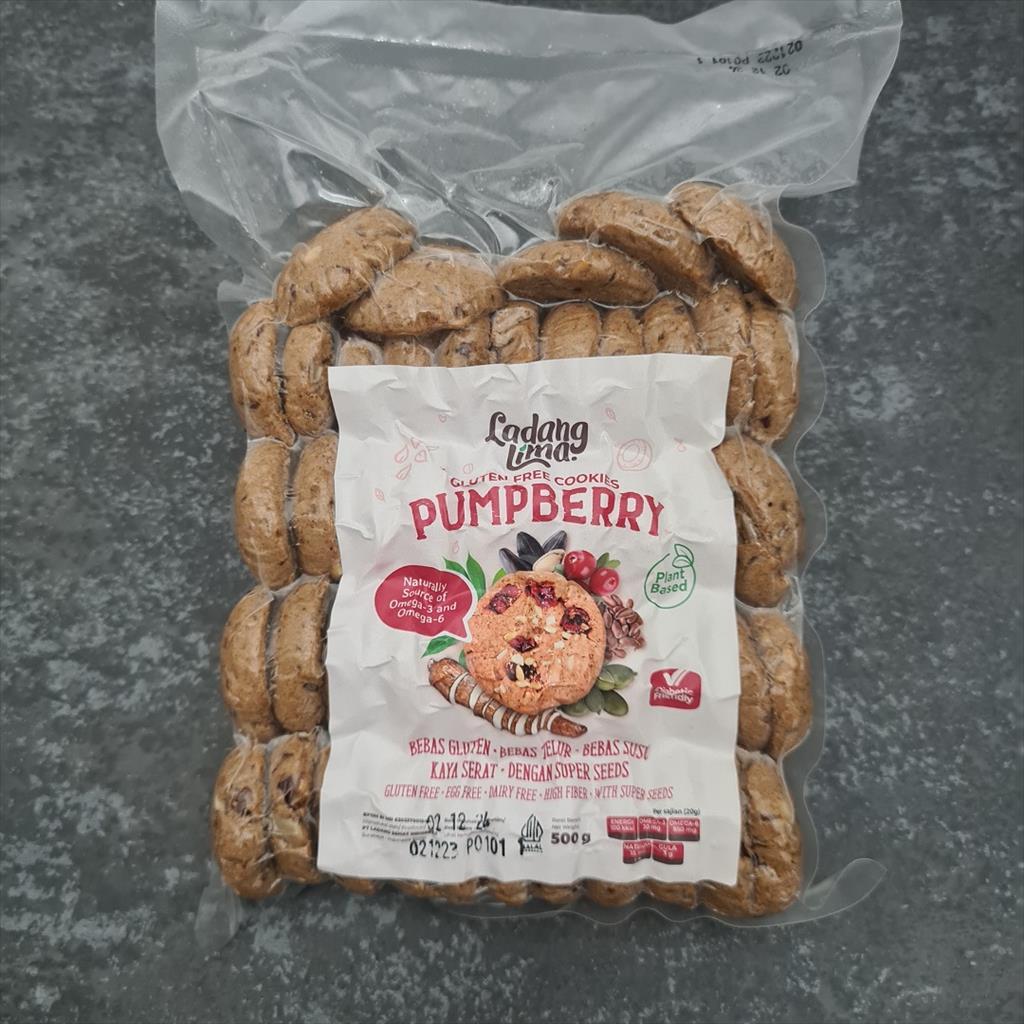 Ladang Lima Pumpberry Gluten Free Cookies 500g ( Kue Bebas Gluten )