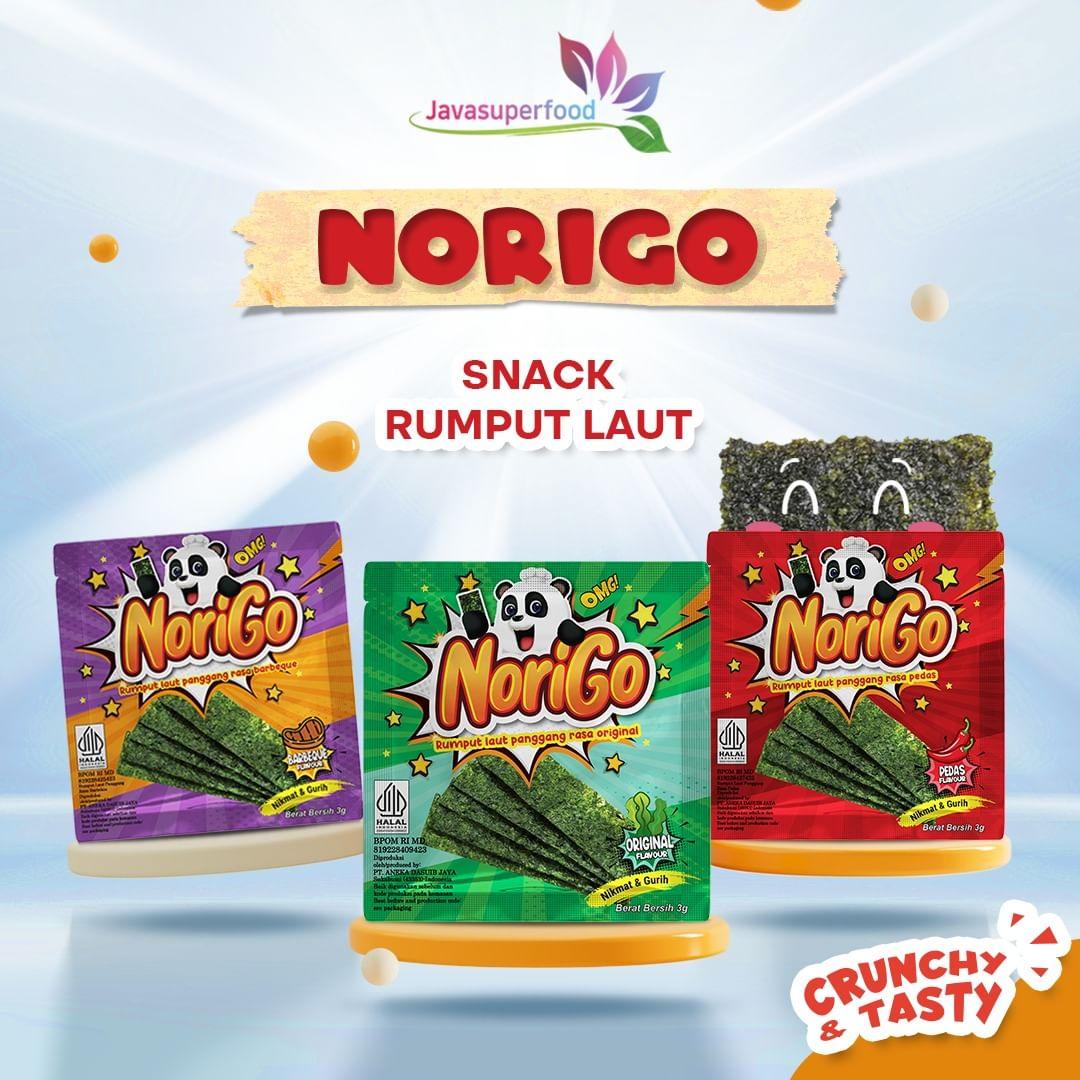 Norigo - Nori Snack Seaweed Rumput Laut ( 1 Box = 12 sachet ) Halal - Spicy