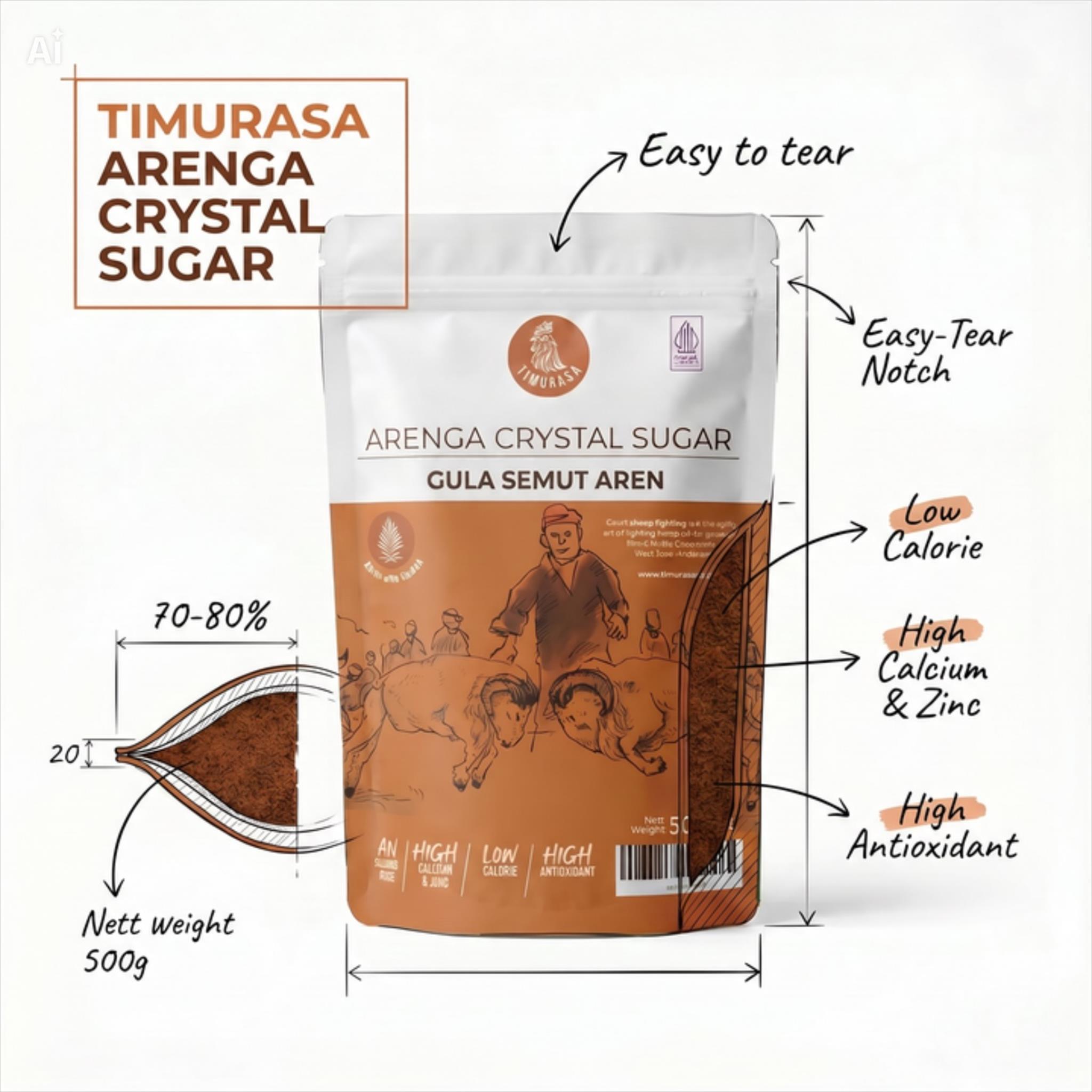 Timurasa Gula Aren Bubuk ( Crystal Arenga Sugar ) 500g