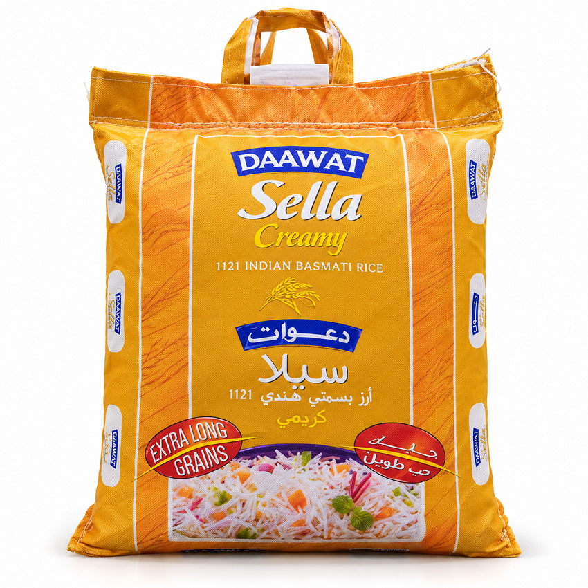 Daawat Beras Basmati Creamy Sella (5kg) Basmati Rice Supreme Extra Long Grains